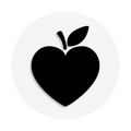 pictogramme d'une pomme en forme de coeur
