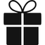 pictogramme noir et blanc d'un cadeau
