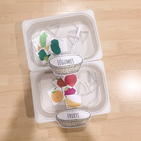 Activité à imprimerpour catégoriser les fruits et les légumes