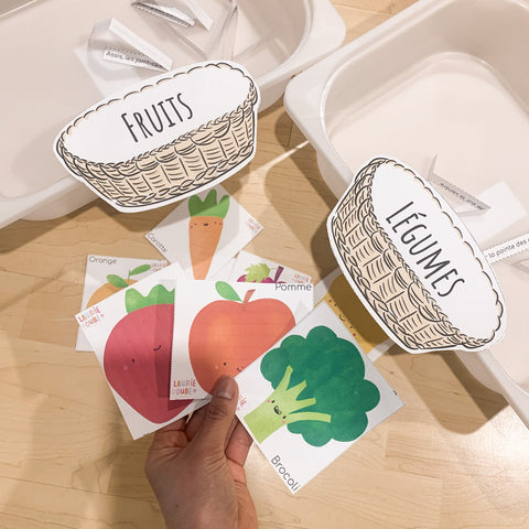 Activité à imprimer pour enfants : catégoriser les fruits ou les légumes