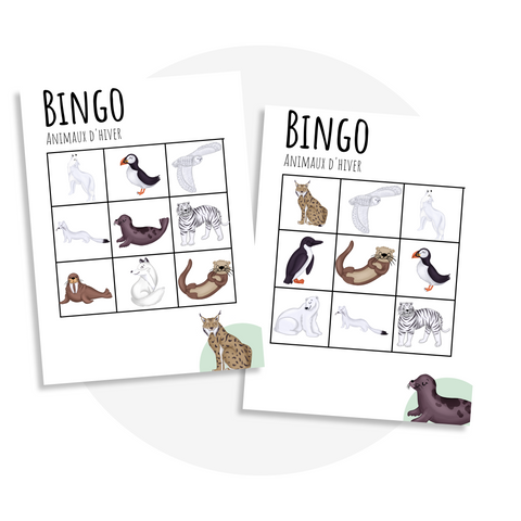 Bingo des animaux d'hiver