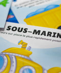 Carte d’apprentissage active moyens de transport d'un sous-marin pour pauses actives dès 2 ans.