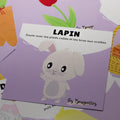 Cartes d’apprentissage actives pâques d'un lapin blanc dès 4 ans pour pauses actives avec sauts.