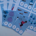 Activité éducative à imprimer: cartes à pince sur le thème de l'hiver (ski, manteau, raquette) pour enfant de 4 ans et plus