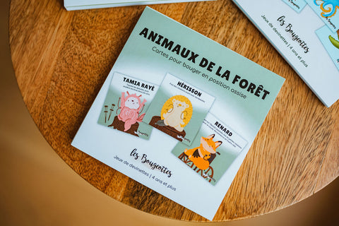 Cartes d'apprentissage animaux de la forêt pour faire des pauses actives en  position assise
