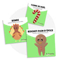 Cartes d’apprentissage actives Noël sur la route (canne de Noël, canne de Noël, dinde) pour pauses actives assises.