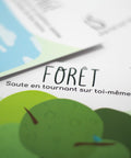 Cartes d’apprentissage actives sur le thème du camping (forêt) pour pauses actives dès 2 ans