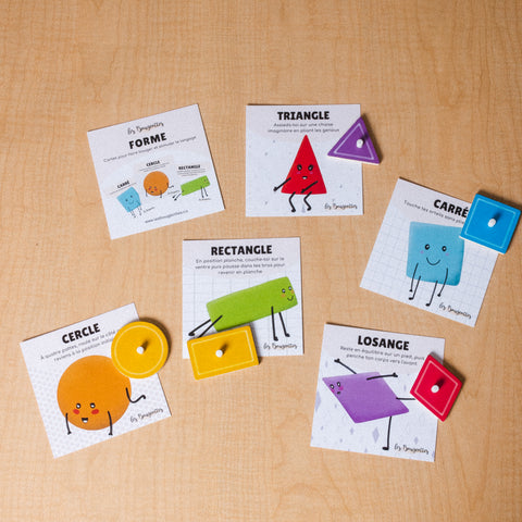 Cartes d’apprentissage actives des formes, activités ludiques pour bouger et apprendre.