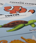Cartes d’apprentissage actives thème animaux marins pour la gestion des émotions par l'auto-massage dès 4 ans. 