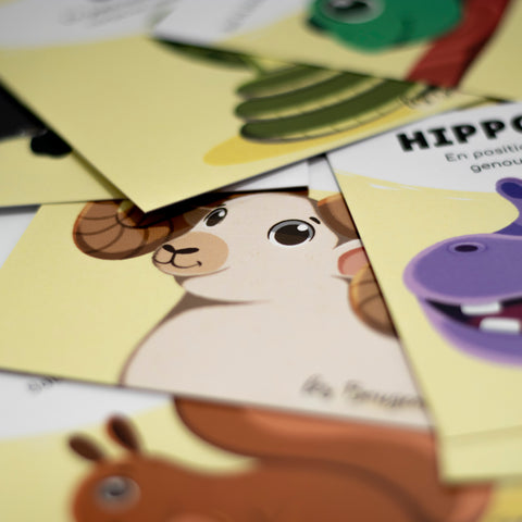 Cartes d’apprentissage bilingues animaux méli mélo (bélier) dès 2 ans pour pauses actives. 