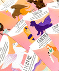 Cartes d’apprentissage créatures fantastiques bilingues (dragon, sphinx, centaure) dès 2 ans pour pauses actives. 