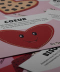 Cartes d’apprentissage actives thématiques saint-valentin (coeur, bisou, chocolat) pour pauses actives dès 2 ans