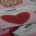 Cartes d’apprentissage actives thématiques saint-valentin (coeur, bisou, chocolat) pour pauses actives dès 2 ans