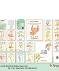 Affichage de cartes de gymnastique pour enfants de 4 ans et plus contenant des mouvements de gymnastique à faire au sol de niveau intermédiaire et expert.