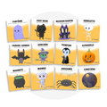 Collection de cartes d'apprentissage bilingues thème halloween avec des mouvements pour travailler la motricité globale (citrouille, fantôme, vampire, sorcière)