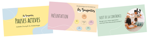 Aperçu horizontal des diapositives de la formation Bouger pour mieux apprendre : pourquoi faire des pauses actives ?