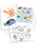 Ensemble d’activités à imprimer sur les animaux marins : casse-tête de 3 morceaux, casse-tête de 12 morceaux et coloriage éducatif