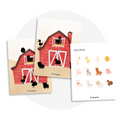 Activité à imprimer éducative du jeu des ombres sur le thème des animaux de la ferme pour les enfants de 3 ans et plus.

