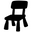Pictogramme noir et blanc d’une chaise pour catégoriser les produits de pauses actives assises.