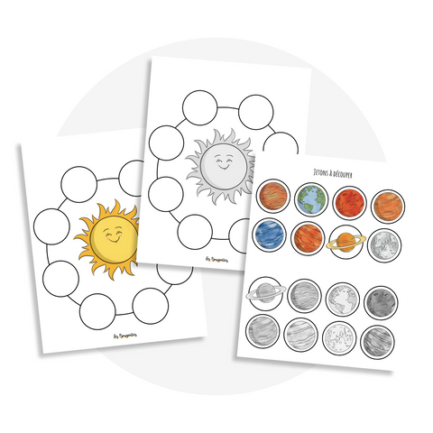 Activité à imprimer : Trier les couleurs du système solaire - Les Bougeottes