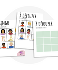 Jeu de bingo des émotions à imprimer avec fiches et jetons (colère, tristesse, peur) pour aider les enfants à apprendre et s’amuser