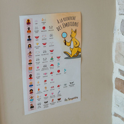 Affiche des émotions avec leurs aspects physiologiques - Les Bougeottes
