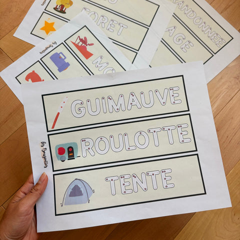 Activité d'écriture sur le camping