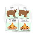 Cartes d'apprentissage bilingues thème camping pour faire bouger les jeunes (ours, bear, feu de camp, campfire)