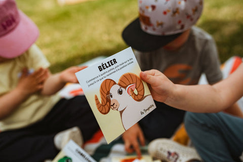Cartes d'apprentissage des animaux pour faire des pauses actives avec Les Bougeottes