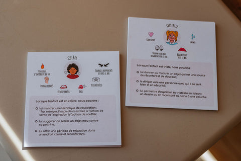 Cartes apprentissage des émotions pour faire des pauses actives et apprendre les aspects physiologiques des émotions avec Les Bougeottes
