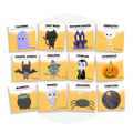 Collection de cartes d'apprentissage bilingues thème halloween avec des mouvements pour travailler la motricité globale