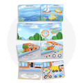 Fiches de jeu thématiques moyens de transport pour des pauses actives incluant un jeu d'association et de catégorisation.