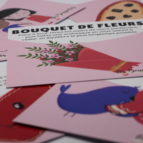 Cartes d’apprentissage actives Saint-Valentin (cupidon, cœurs) pour pauses actives ludiques et langage des enfants.