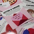 Cartes d’apprentissage actives Saint-Valentin (cupidon, cœurs) pour pauses actives ludiques et langage des enfants.