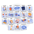 Collection de cartes d'apprentissage Valise du voyageur pour faire des pauses actives en restant assis