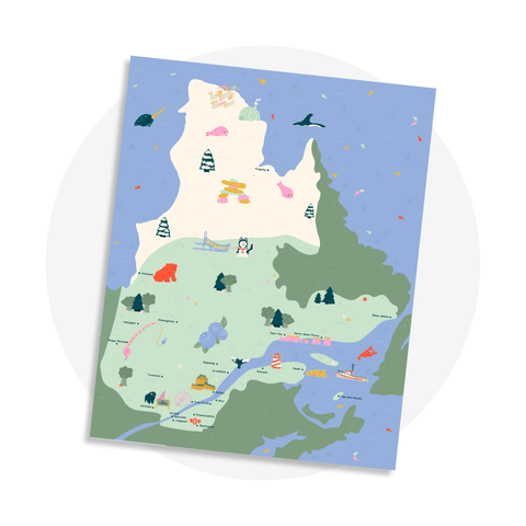 Casse-tête de 20 morceaux à assembler pour former la province du Québec pour enfants