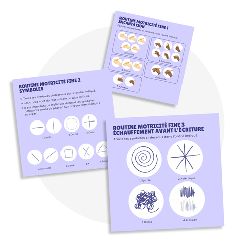 Cartes de tracés et de préécriture pour travailler motricité fine, coordination et prise mature du crayon des enfants