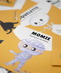 Cartes d’apprentissage actives bilingues halloween (momie) dès 2 ans pour pauses actives.