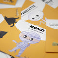 Cartes d’apprentissage actives bilingues halloween (momie) dès 2 ans pour pauses actives.