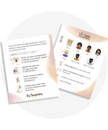 Cartes de légende et d'instruction d'un jeu de cartes de yoga pour enfant pour apprivoiser les émotions primaires par le mouvement. 