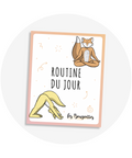 Cartes de yoga pour apprivoiser ses émotions incluant une carte Routine du jour pour permettre aux enfants de construire leur propre routine de yoga