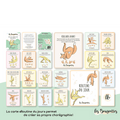 Collection de 17 cartes de gymnastique pour enfants avec des mouvements de niveau intermédiaire et expert pour 4 ans et plus