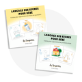 Ensemble de cartes langage des signes de la LSQ (Langue des signes québécoise) regroupant 36 signes adaptés pour bébé - Les Bougeottes