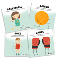 Cartes d'apprentissage sports avec un jeu d'association de leur matériel  pour faire des pauses actives pour 4 ans et plus