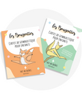 ensemble de cartes de gymnastique avec des mouvements de niveau débutant à expert pour les enfants de 2 ans et plus