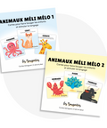 Cartes d'apprentissage actives contenant un mélange d’animaux de toutes catégories avec des mouvements variés pour le développement de la motricité globale. 