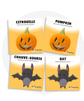 Cartes d'apprentissage bilingues thème halloween pour faire bouger les jeunes (citrouille, pumpkin, chauve-souris, bat)