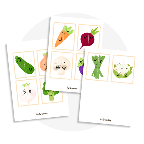 Jeu d'association de lettres avec les légumes - Les Bougeottes