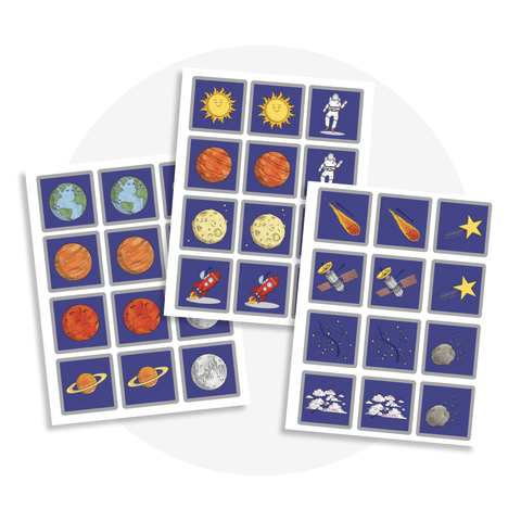 Jeu de mémoire Espace - Les Bougeottes
