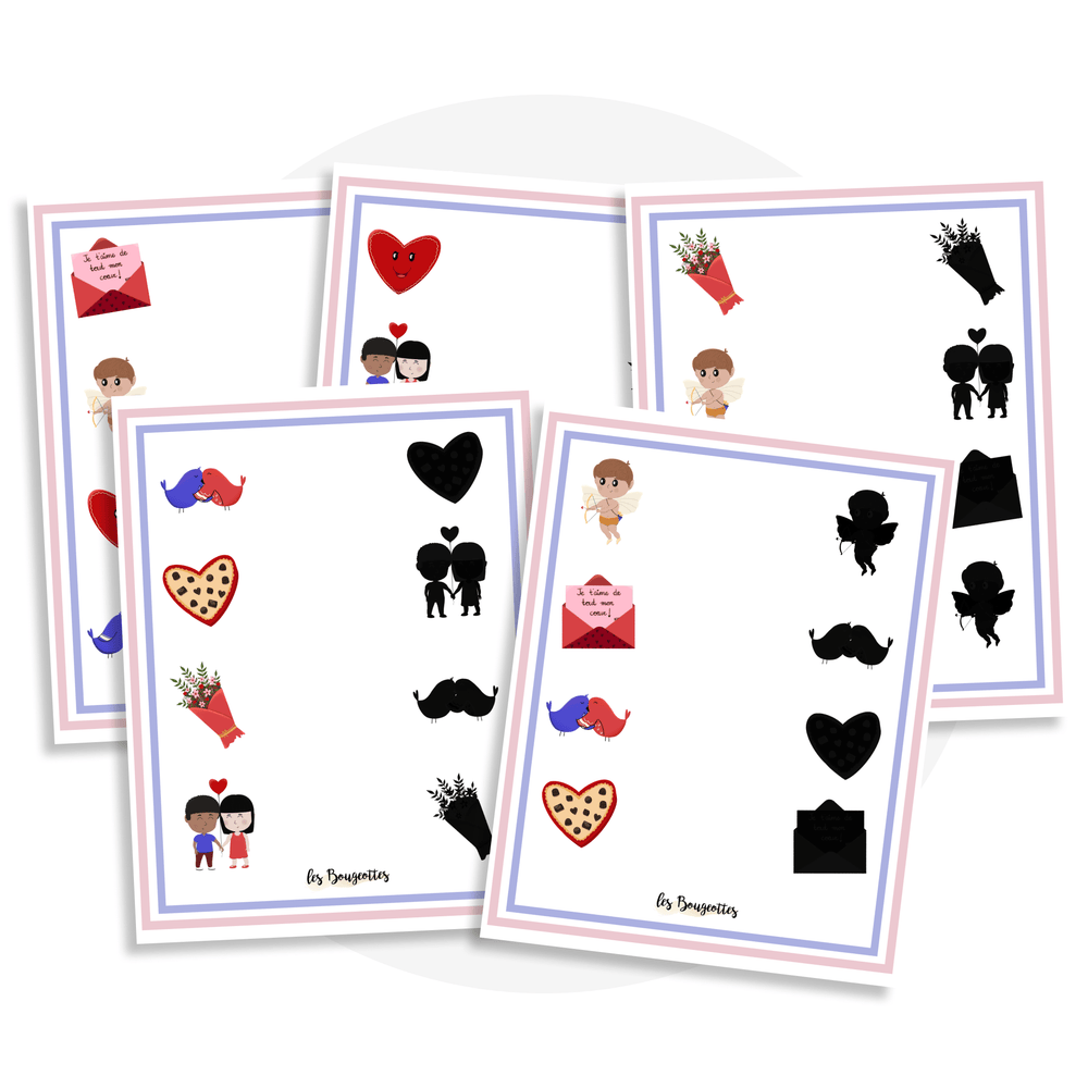 Jeu des ombres Saint-Valentin